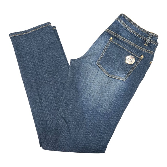 Michael Kors Blue Straight Leg Denim Jeans - Picture 9 of 12